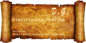 Dimitrievits Gréta névjegykártya